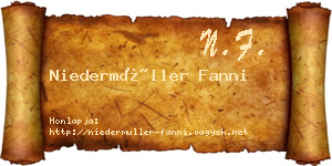 Niedermüller Fanni névjegykártya