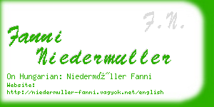 fanni niedermuller business card